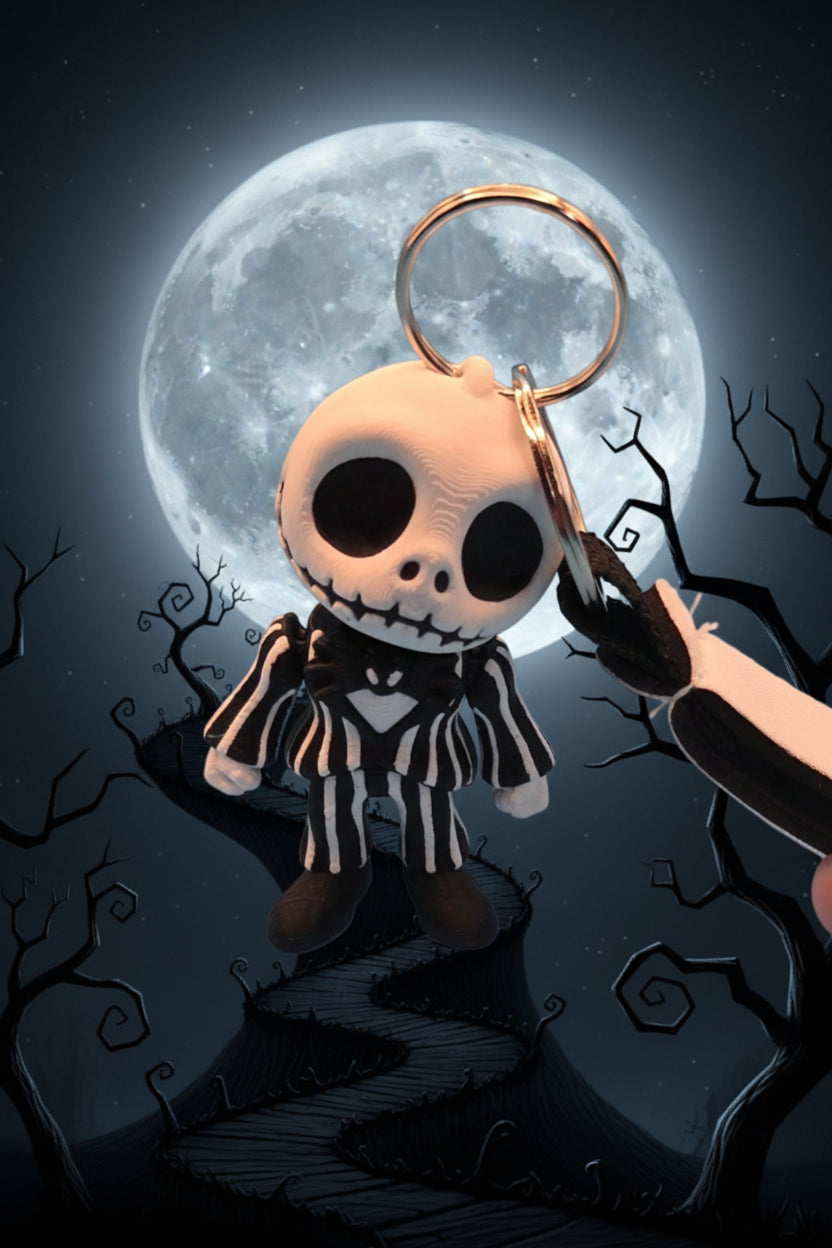 3D printed jack skellington keychain