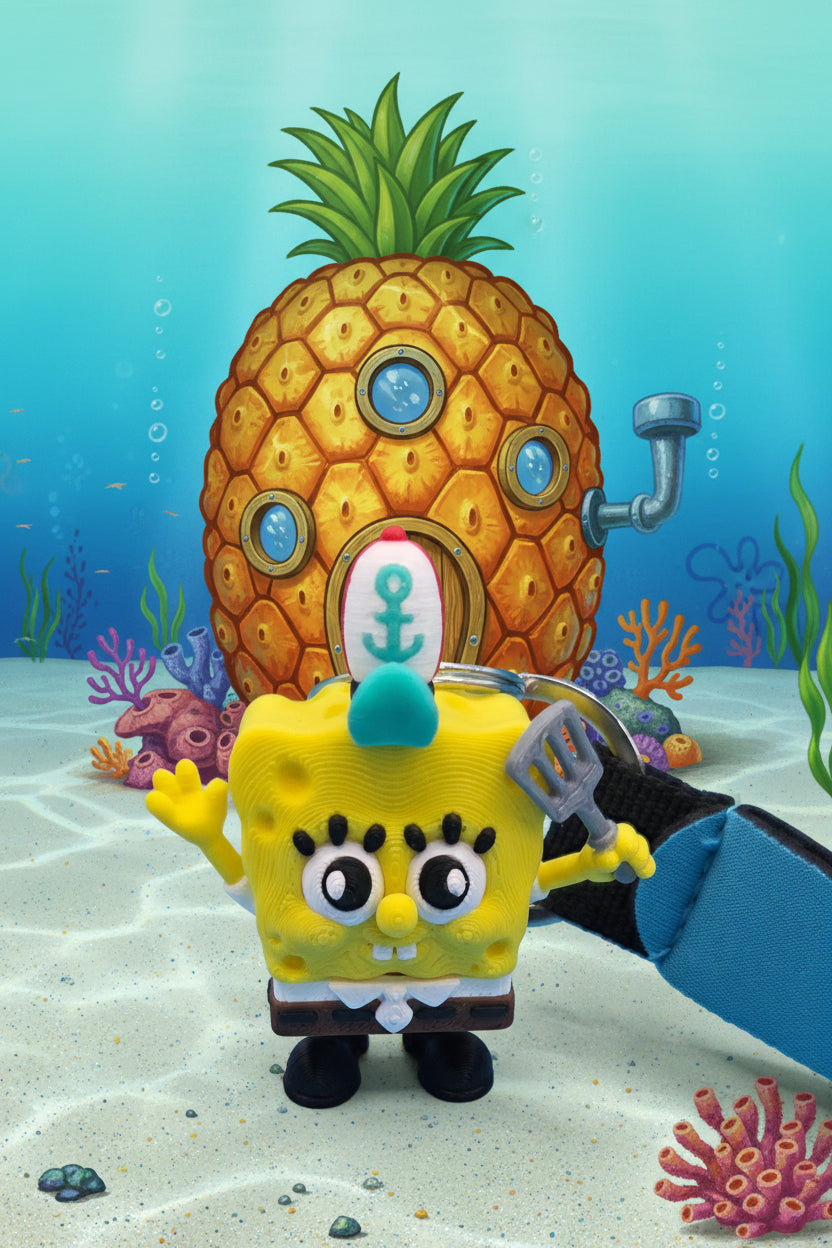 3D printed spongebob keychain