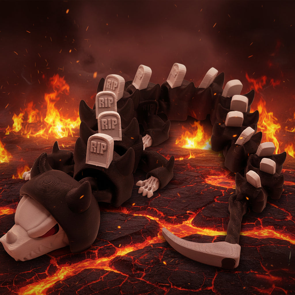 3D printed grim reaper dragon