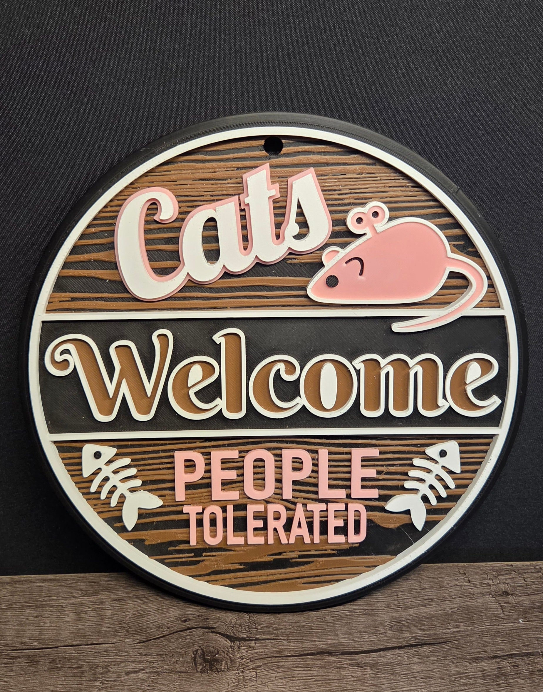 3D Printed Cats Welcome Sign