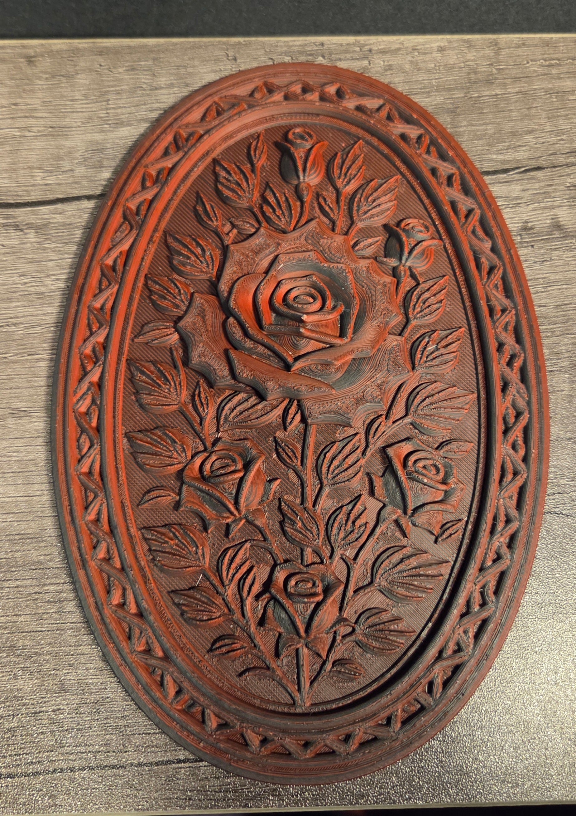 3D Printed Carved Rose Frame