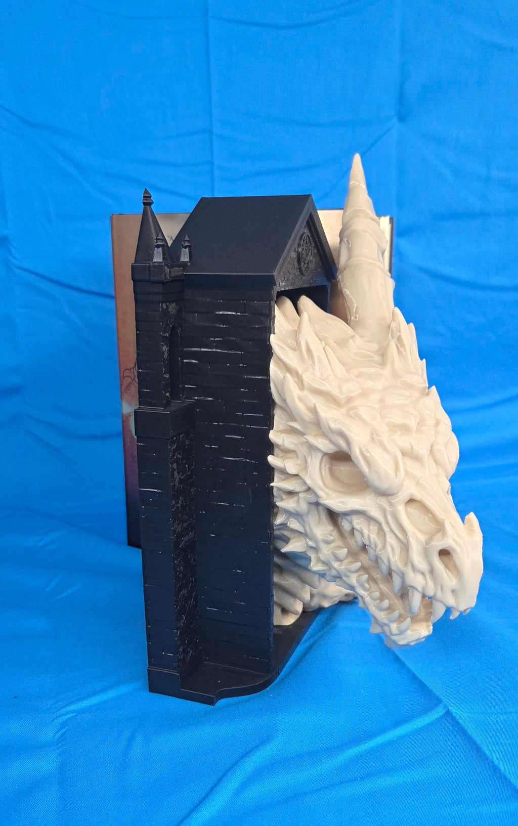 3D Printed Bone Dragon Emerging Book Nook