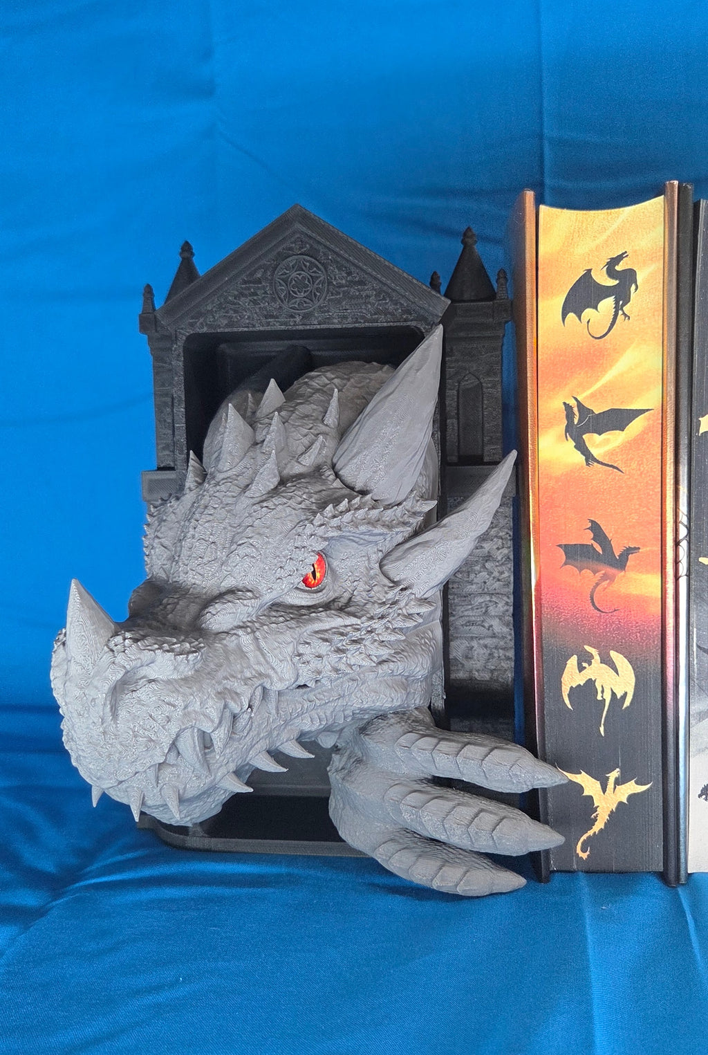 3D Printed Dragon Emerging Book Nook