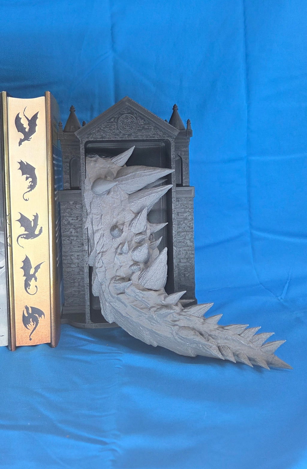 3D Printed Dragon Emerging Book Nook
