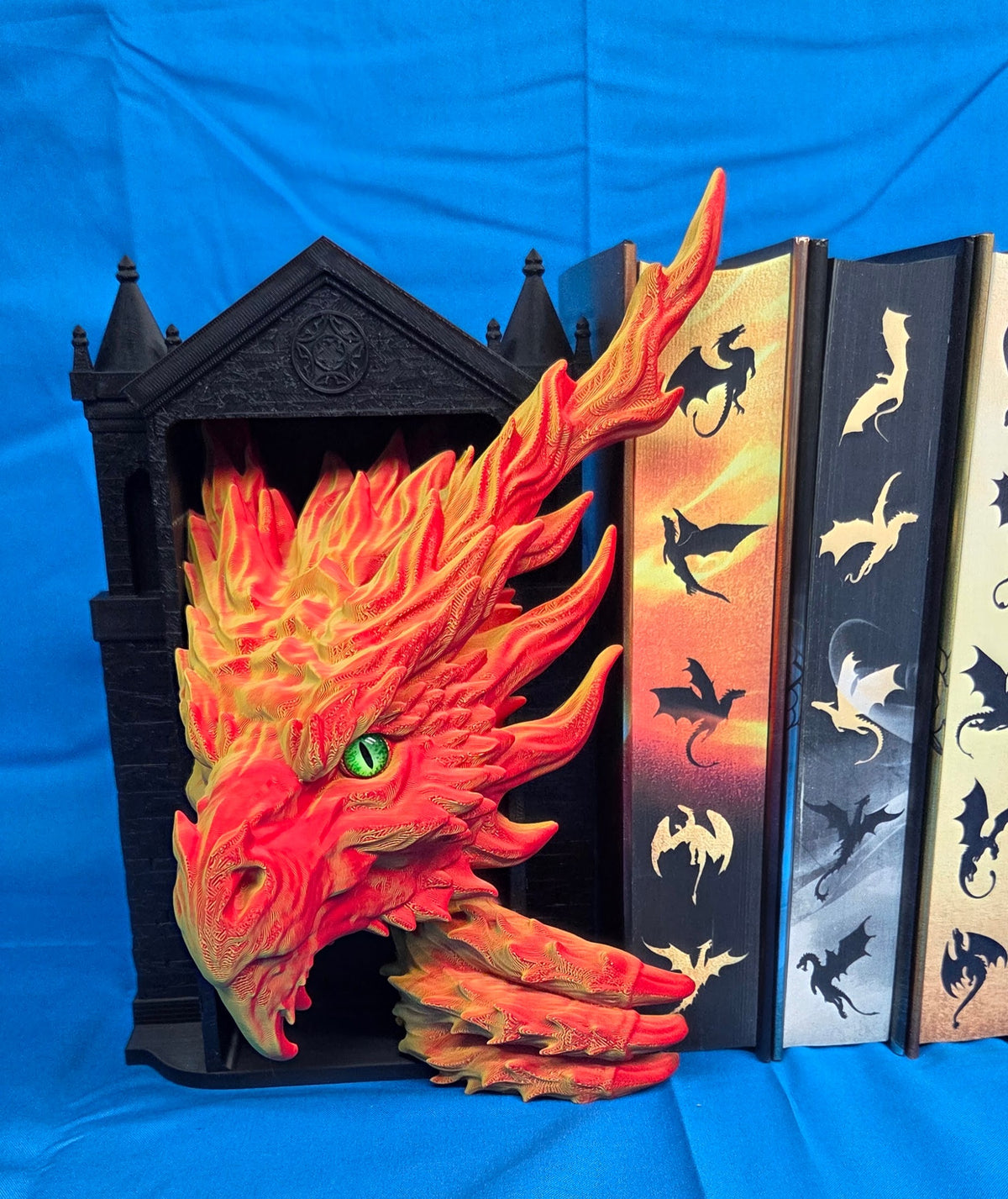 3D Printed Inferno Dragon Emerging Book Nook