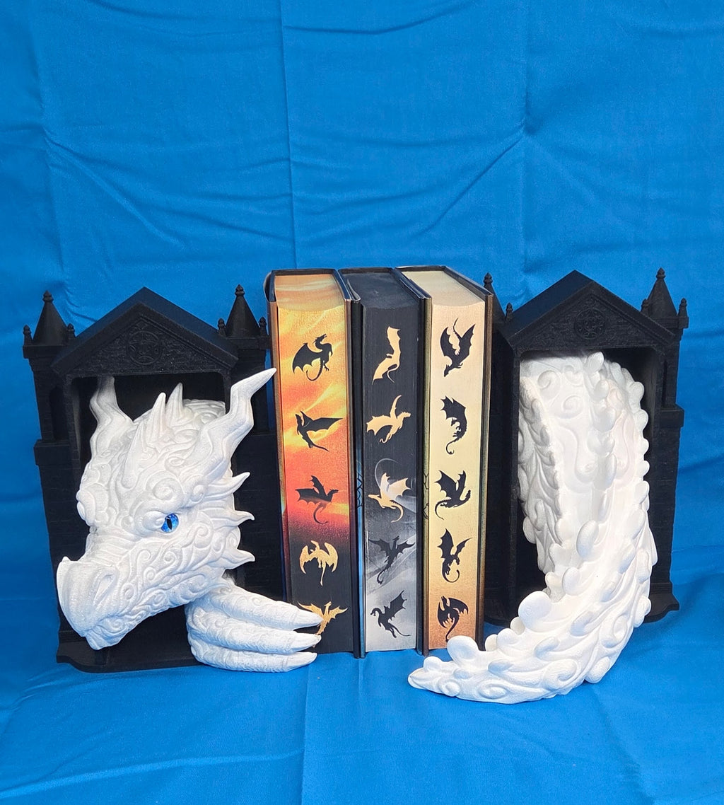 3D Printed Cloud Dragon Emerging Book Nook