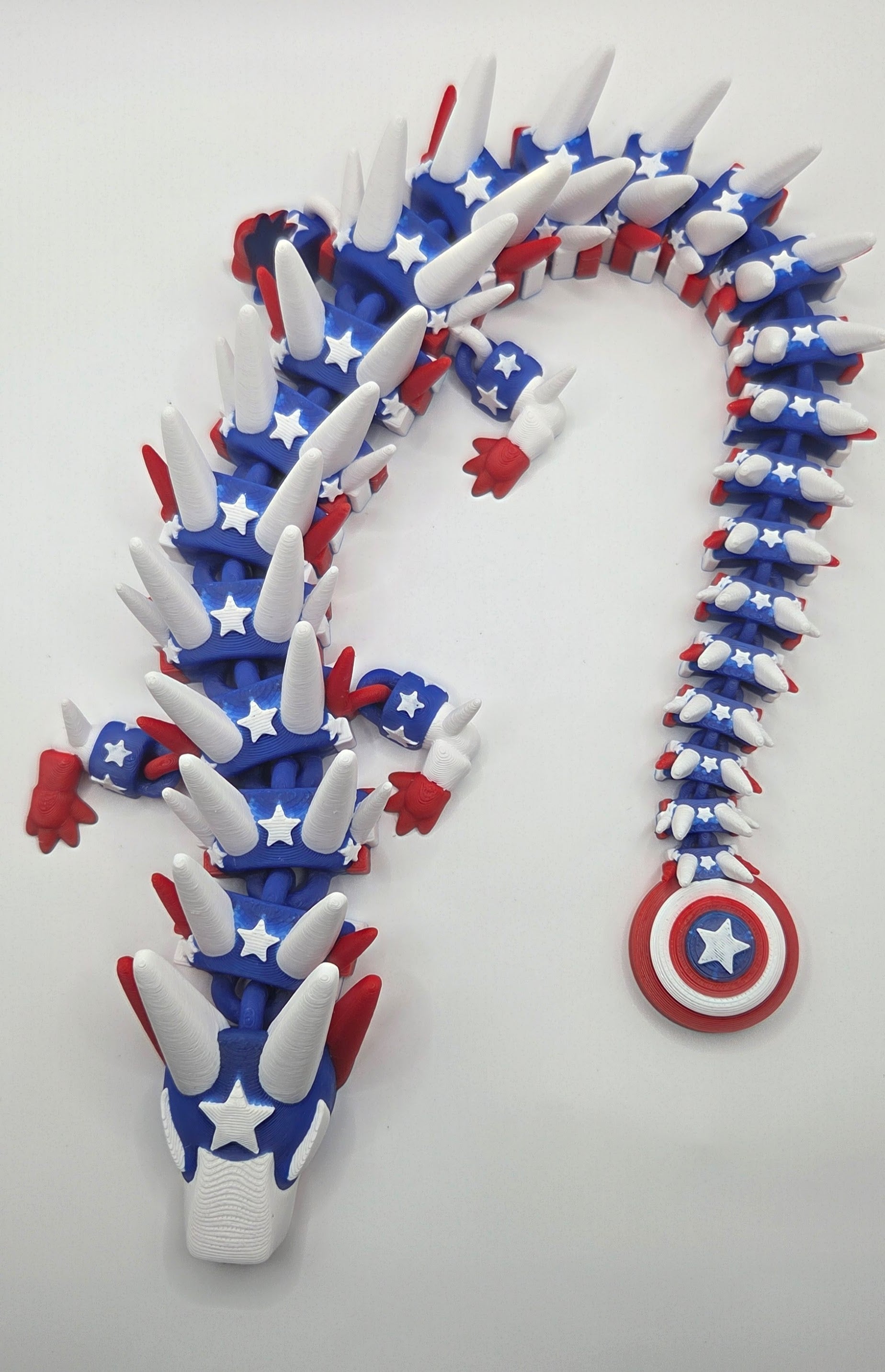 3D printed captain america dragon