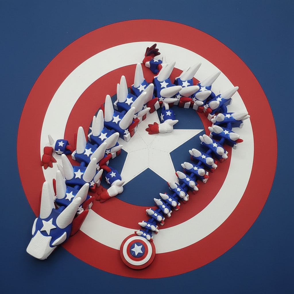 3D printed captain america dragon