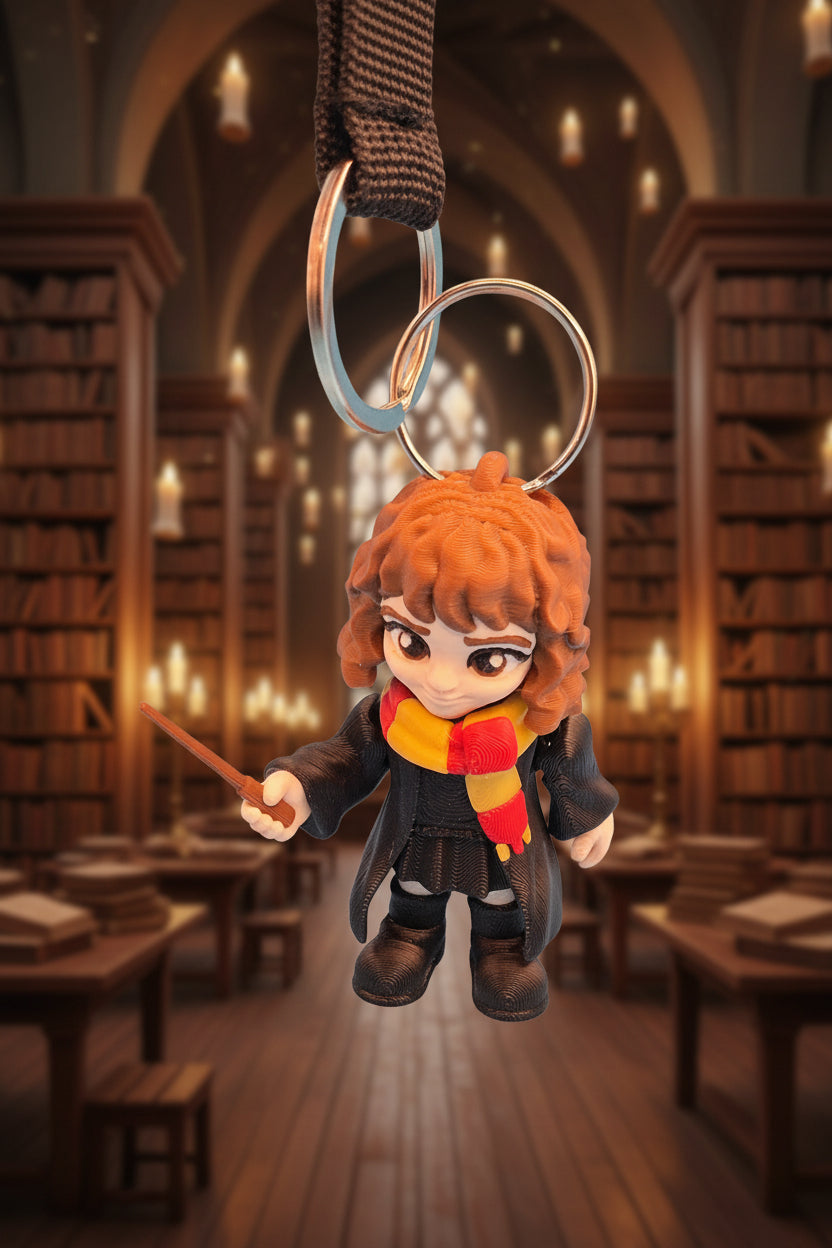 3D printed hermione granger keychain