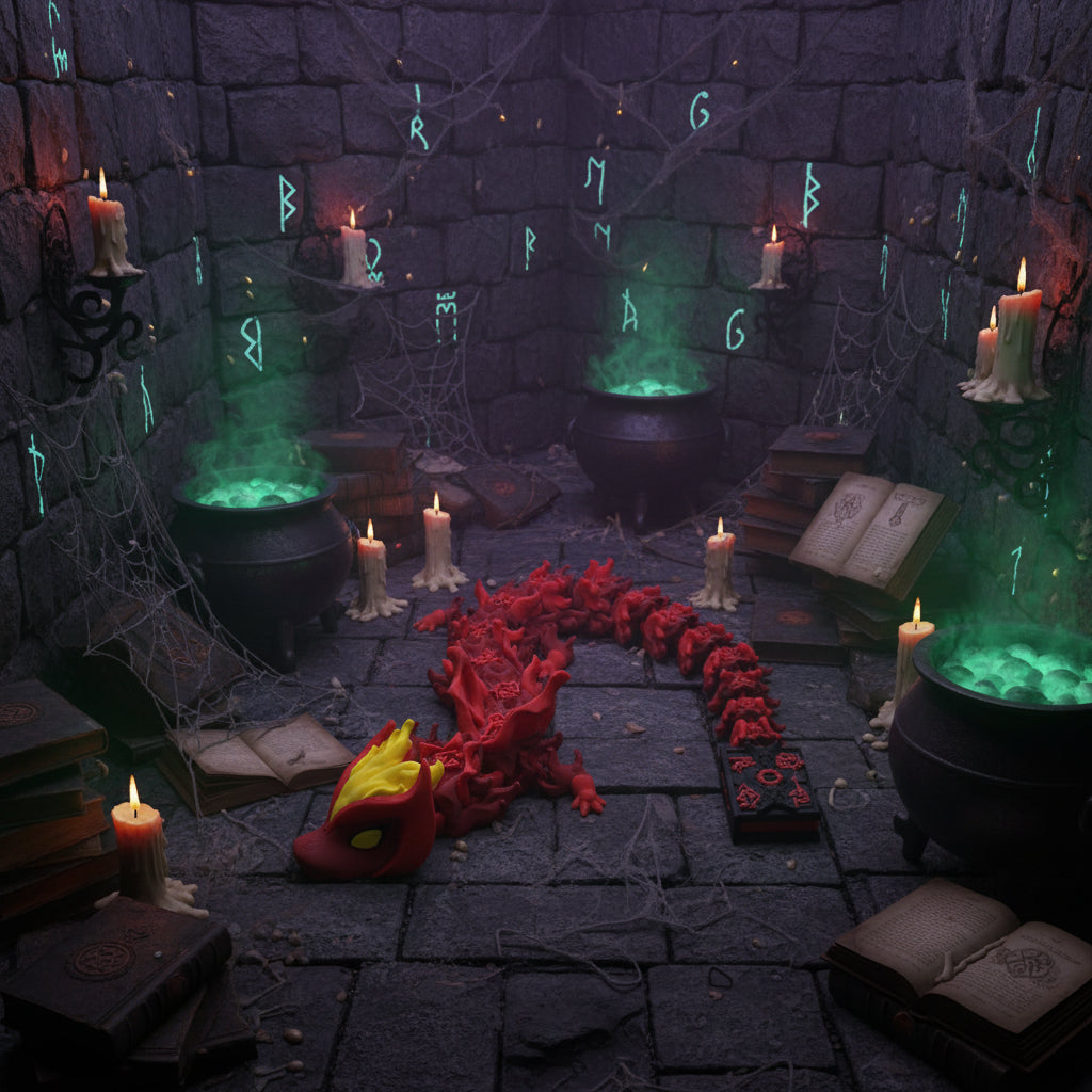 3D printed witch dragon